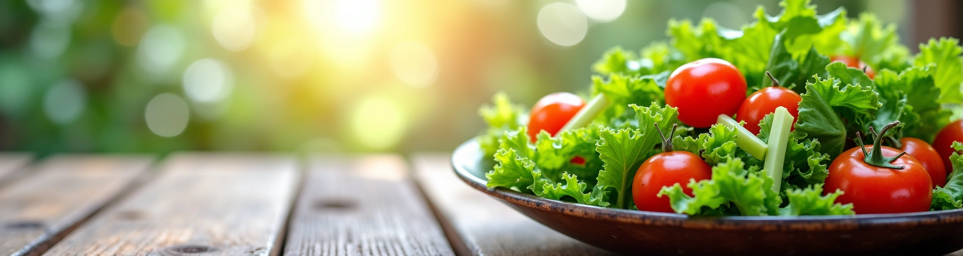 A vibrant, fresh salad with various greens, colorful vegetables, and a light dressing, symbolizing healthy eating and a nutritious lifestyle, suitable for a blog header.