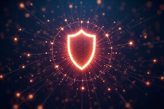 Digital shield protecting data with abstract security lines